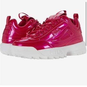 Women’s Raspberry Fila Disruptor Liquid Luster Sneaker